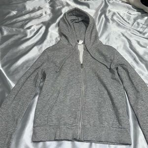 GREY ZIP UP HOODIE